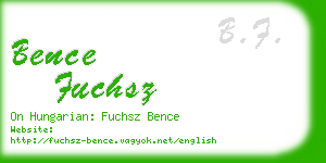 bence fuchsz business card